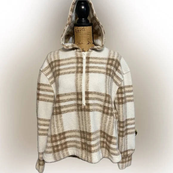 Plaid Hooded Women's Sweater - Picture 1 of 11